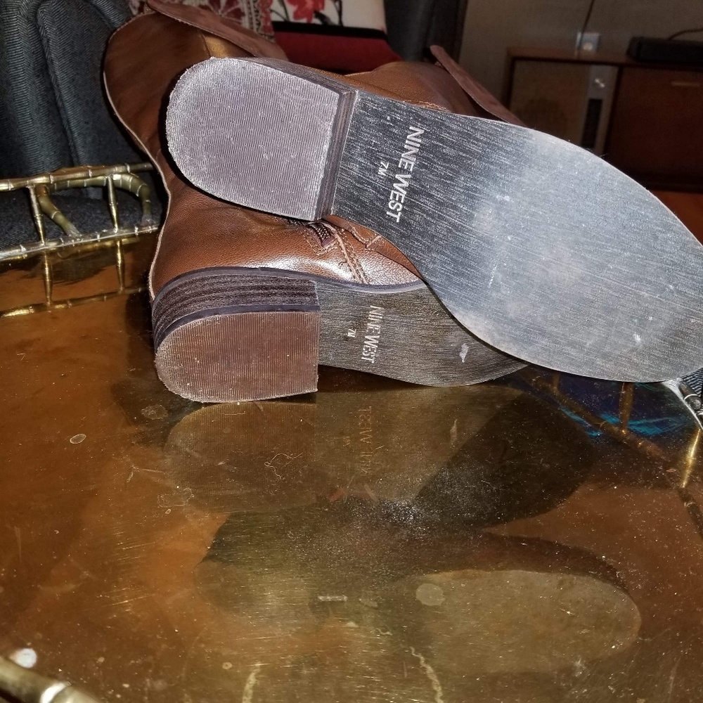 Nine West Noriko Brown Riding Boots - Picture 3 of 5